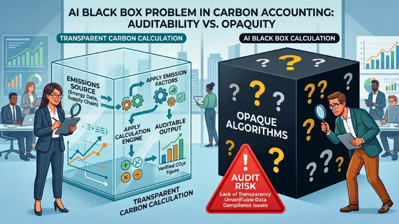 Black box AI problem preventing auditors from verifying carbon emission calculations