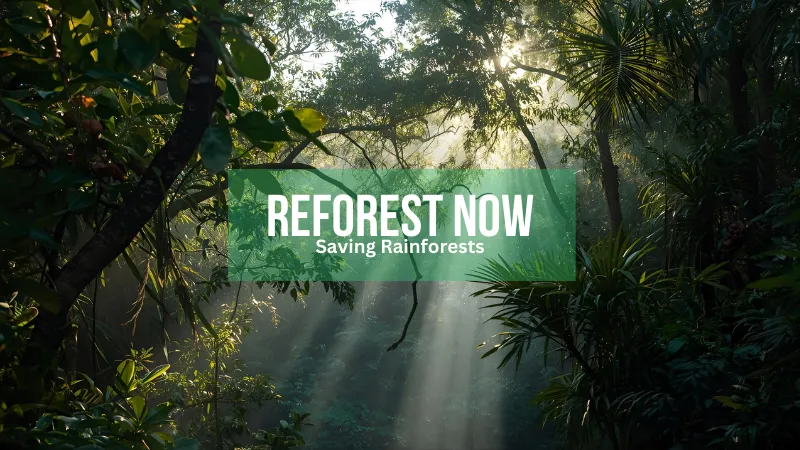 Logo for Reforest Now, a reforestation platform planting endangered rainforest trees to protect wildlife in Australia.